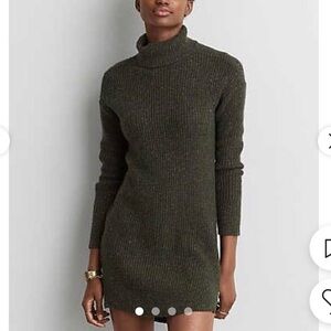 Green Turtleneck Sweater Dress American Eagle XS